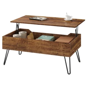WOLTU Coffee Table with Hidden Storage Height-Adjustable Sofa Side Table Top for Living Room Office Home Decor