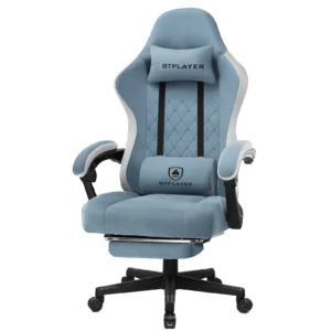 GTPLAYER Gaming Stuhl Ergonomischer Gaming Sessel Schreibtischstuhl mit Stoffoberfläche, Federsitzkissen, Verbindungsarmlehnen