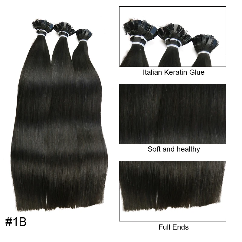 Straight Human Hair Extension By Fusion Flat Tip Keratin Capsules 0.8g/ 1g/Strand 50pcs Natural Hair Extension Ombre Blond Color - Image 22