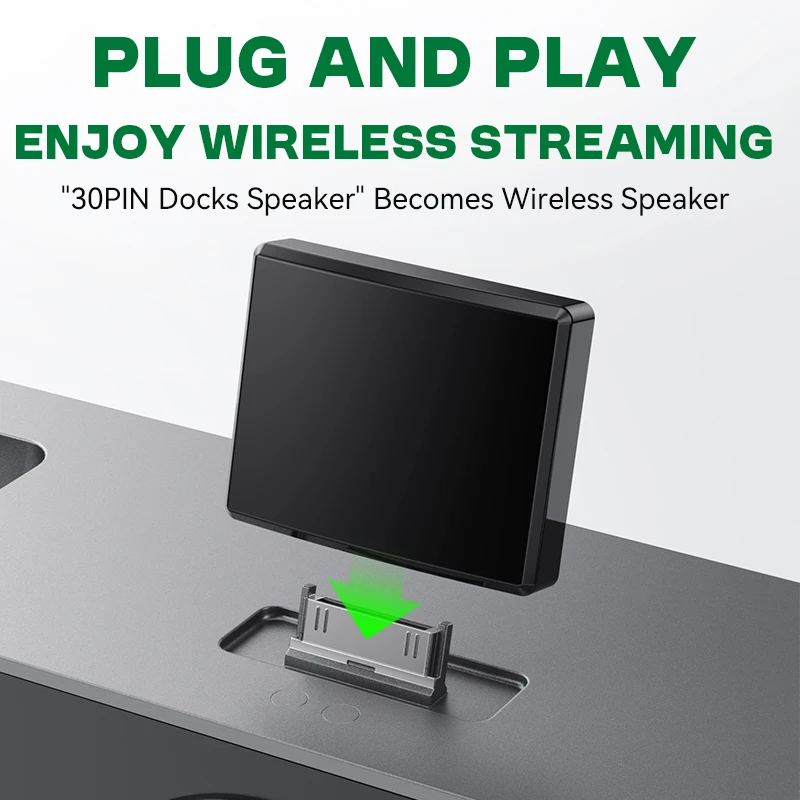 30Pin Bluetooth 5.4 5.1 Music Receiver A2DP/AVRCP Mini Wireless Audio Adapter For IPhone IPod 30 PIN Analog Speaker HIFI Stereo - Image 4