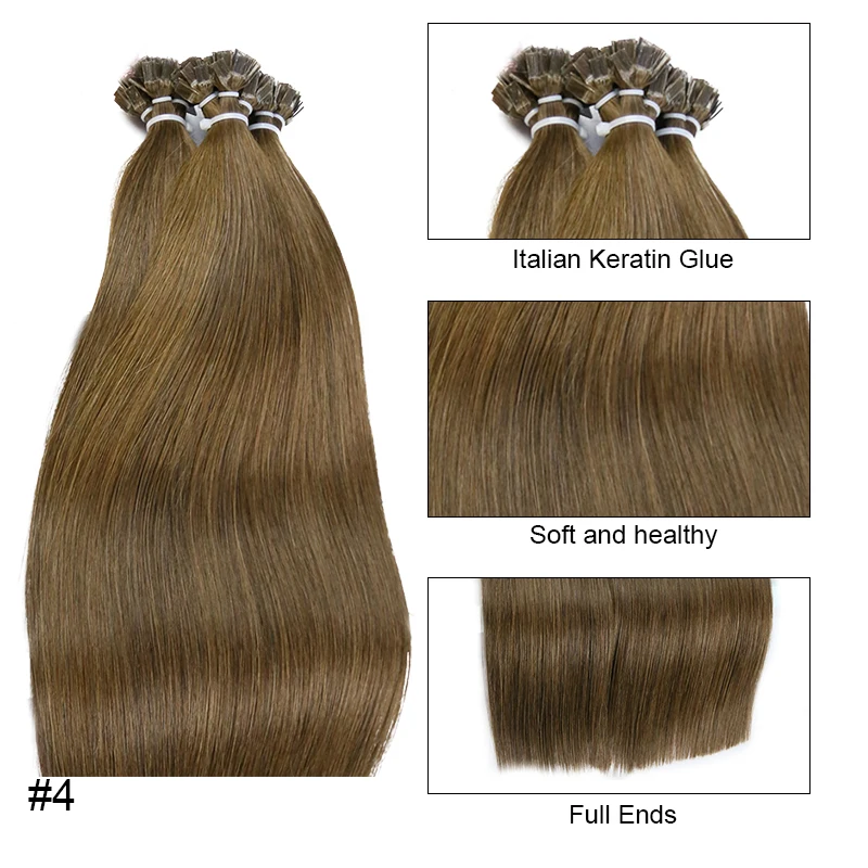 Straight Human Hair Extension By Fusion Flat Tip Keratin Capsules 0.8g/ 1g/Strand 50pcs Natural Hair Extension Ombre Blond Color - Image 17