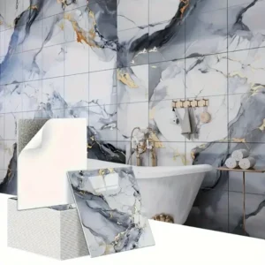 Marble imitation ceramic tile PVC wall sticker self-adhesive waterproof wallpaper living room kitchen bedroom decoration sticker