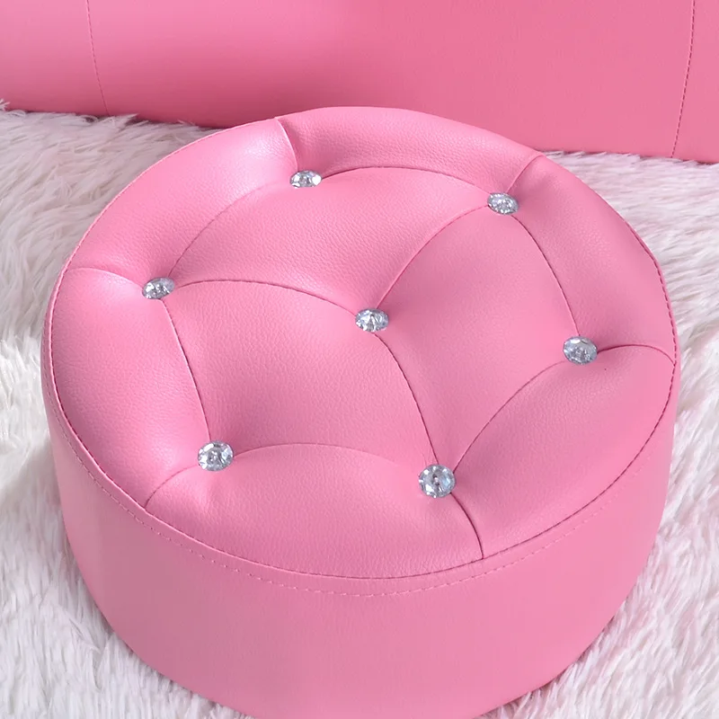 K-STAR High-quality Supplier Of Children's Furniture Sofas Korean Style Crown Pull Buckle Combination Sofa Fashionable Footstool - Image 4