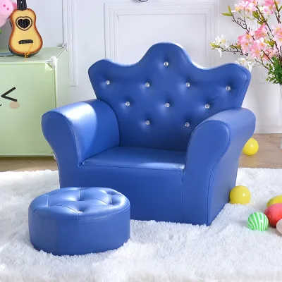 K-STAR High-quality Supplier Of Children's Furniture Sofas Korean Style Crown Pull Buckle Combination Sofa Fashionable Footstool - Image 7