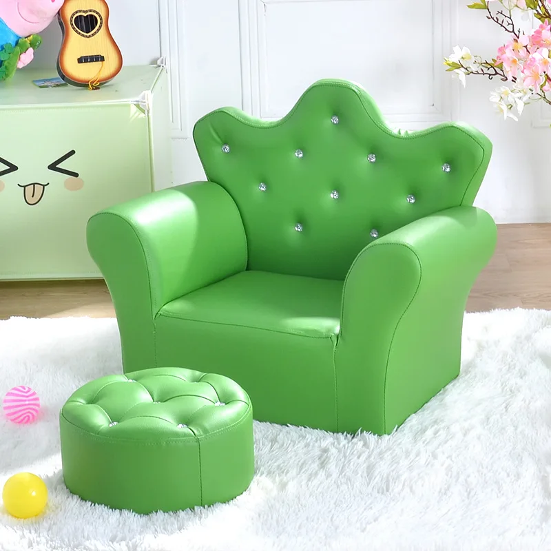 K-STAR High-quality Supplier Of Children's Furniture Sofas Korean Style Crown Pull Buckle Combination Sofa Fashionable Footstool - Image 11
