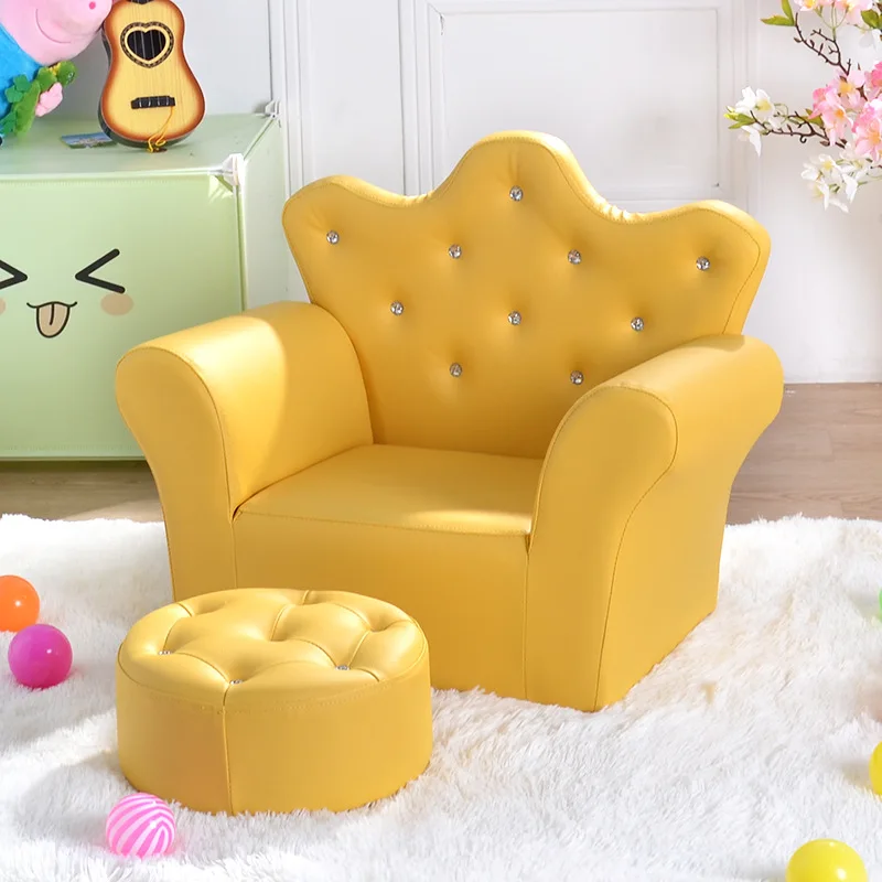 K-STAR High-quality Supplier Of Children's Furniture Sofas Korean Style Crown Pull Buckle Combination Sofa Fashionable Footstool - Image 10