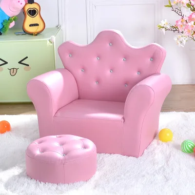 K-STAR High-quality Supplier Of Children's Furniture Sofas Korean Style Crown Pull Buckle Combination Sofa Fashionable Footstool - Image 9