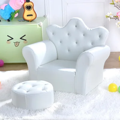 K-STAR High-quality Supplier Of Children's Furniture Sofas Korean Style Crown Pull Buckle Combination Sofa Fashionable Footstool - Image 8