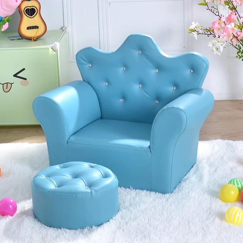 K-STAR High-quality Supplier Of Children's Furniture Sofas Korean Style Crown Pull Buckle Combination Sofa Fashionable Footstool - Image 12