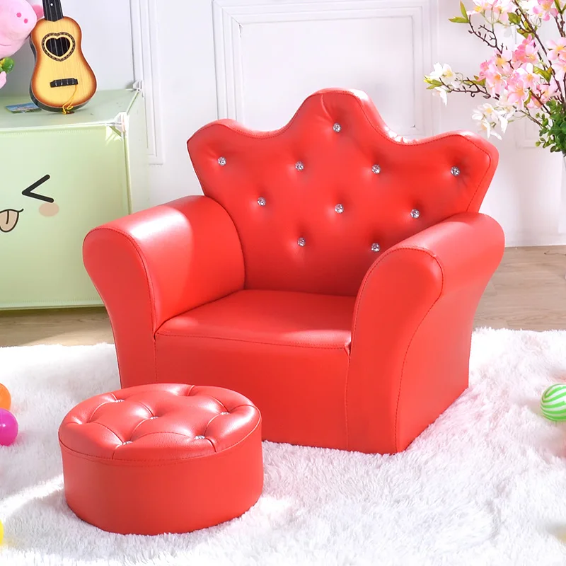 K-STAR High-quality Supplier Of Children's Furniture Sofas Korean Style Crown Pull Buckle Combination Sofa Fashionable Footstool - Image 13