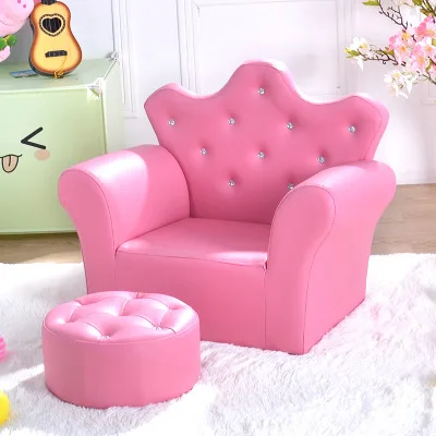 K-STAR High-quality Supplier Of Children's Furniture Sofas Korean Style Crown Pull Buckle Combination Sofa Fashionable Footstool - Image 6