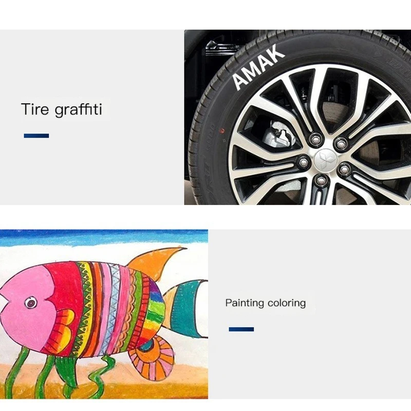 1/4Pcs White Permanent Paint Pen set for Wood Rock Plastic Leather Glass Stone Metal Canvas Ceramic Deep Hole Marker 0.7mm - Image 5