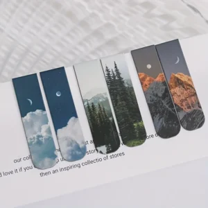 2pcs Landscape Themed Magnetic Bookmarks Magnet Page Markers Magnetic Page Clip For Students Teachers Fun Book Marks For Reading