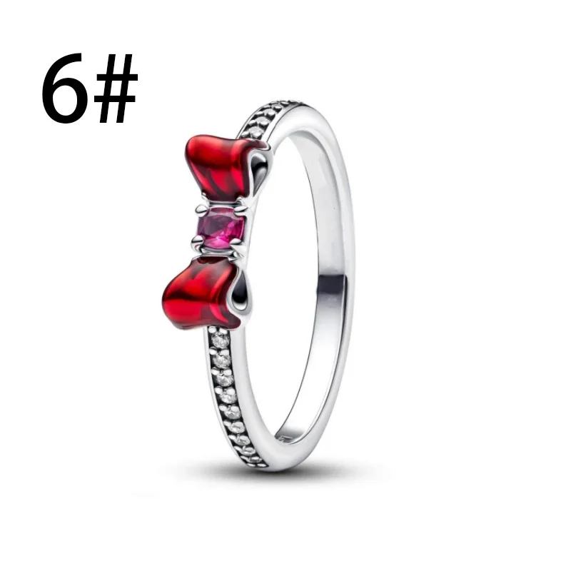 Pink Bow Set Original 925 Sterling Silver Colorful Zircon Ring Earrings Bracelet Necklace Original DIY Women's Jewelry Gift - Image 23