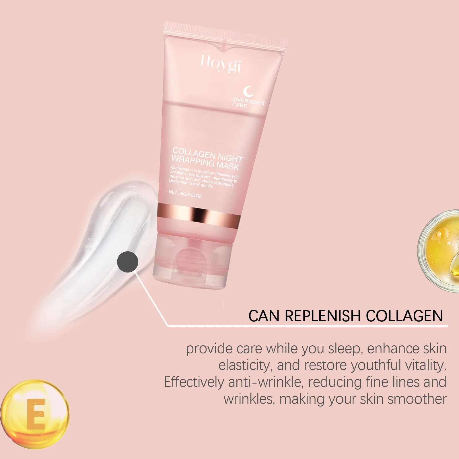 Collagen Peel-off Mask Deep Hydrating Fade Fine Lines Firming Shrink Pores Brightening Overnight Wrapping Mask Face Skin Care - Image 4