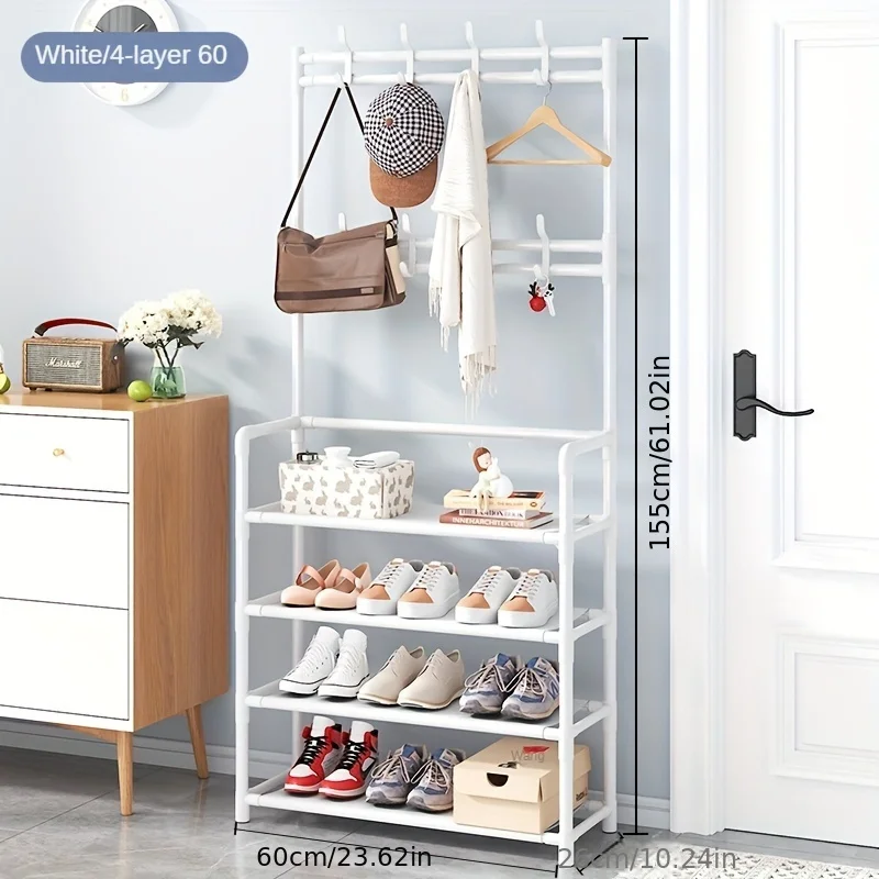 Simple Coat Rack With Shoe Storage Shelf Hallway Shelf For Storage Shoes Clothes Coat Hat Bag Umbrella Home Accessories - Image 8