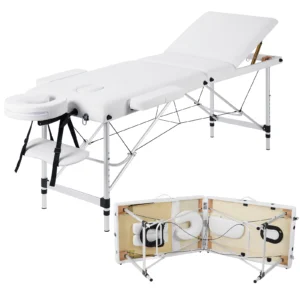 3-Section Folding Massage Table 8-Level Adjustable Portable Beauty Cosmetic Bed with Storage Bag for Spa Tattoo Eyelashes