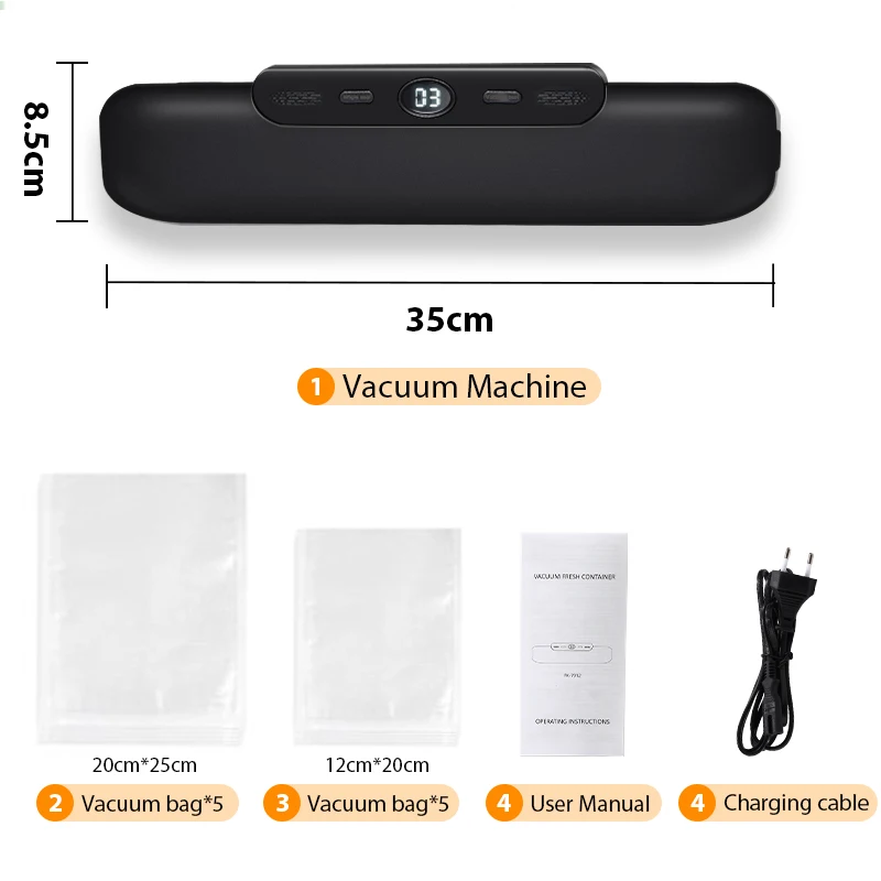 saengQ Vacuum Sealer Packaging Machine Food Vacuum Sealer With Free 10pcs Vacuum bags Household Vacuum Food Sealing - Image 7