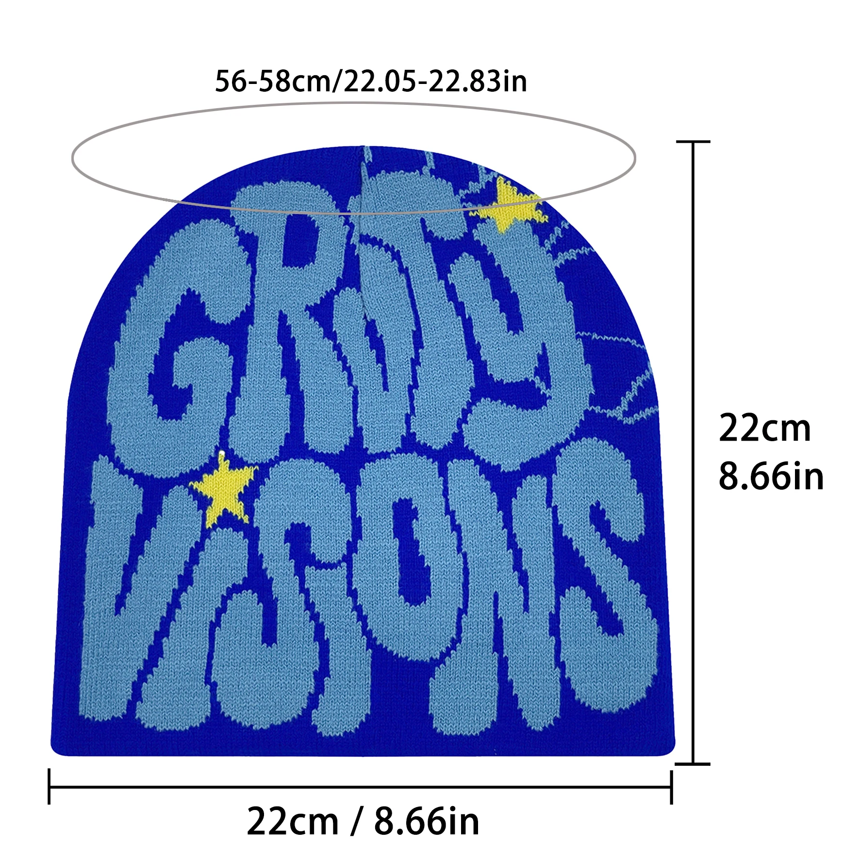 1PCS European and American popular acrylic material GR letter jacquard outdoor fashion knitted hat for men and women beanie hat - Image 2