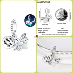 Miniso New Hot Sale 3 Colors Night Glow Firefly Charm Beads fit Original Silver Bracelet Women Pendant Bead DIY Jewelry Gift