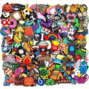 8/30/60/100/200/400pcs Random Series Shoe Charms Set For Clogs Bogg Bag Bubble Slides Sandals, PVC Shoe Decorations Beach Bag