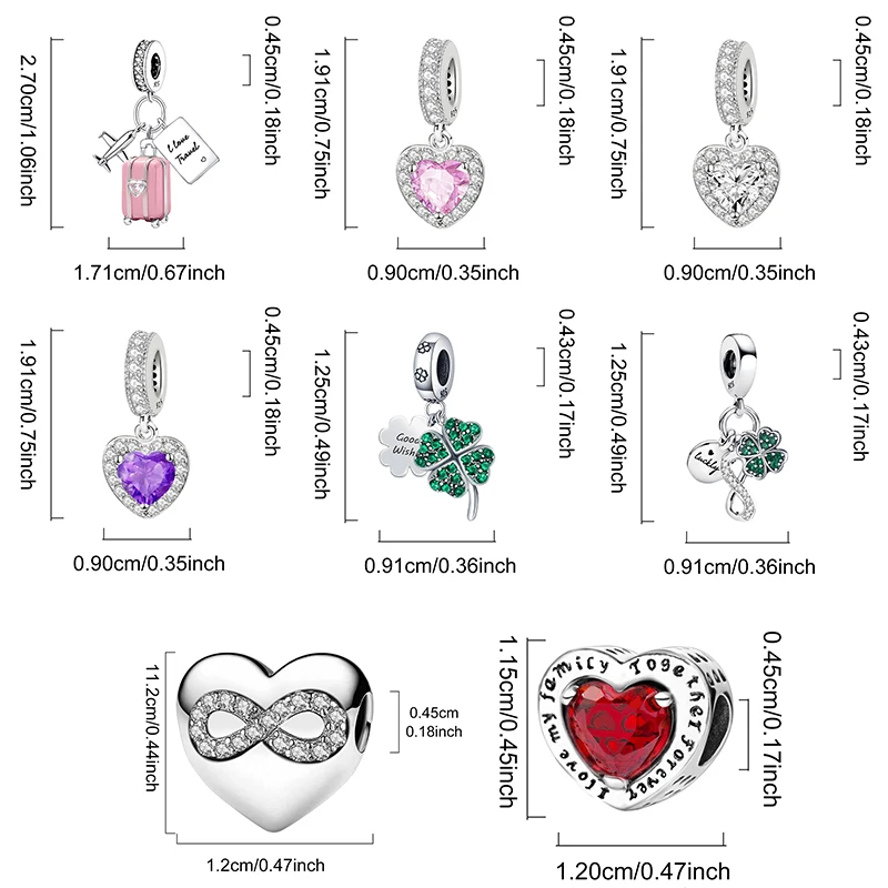 Fit Pan 925 Original Bracelets Love Heart Flower Four Leaf Clover Turtle 925 Silver Charms Beads DIY Birthday Jewelry Gift - Image 6