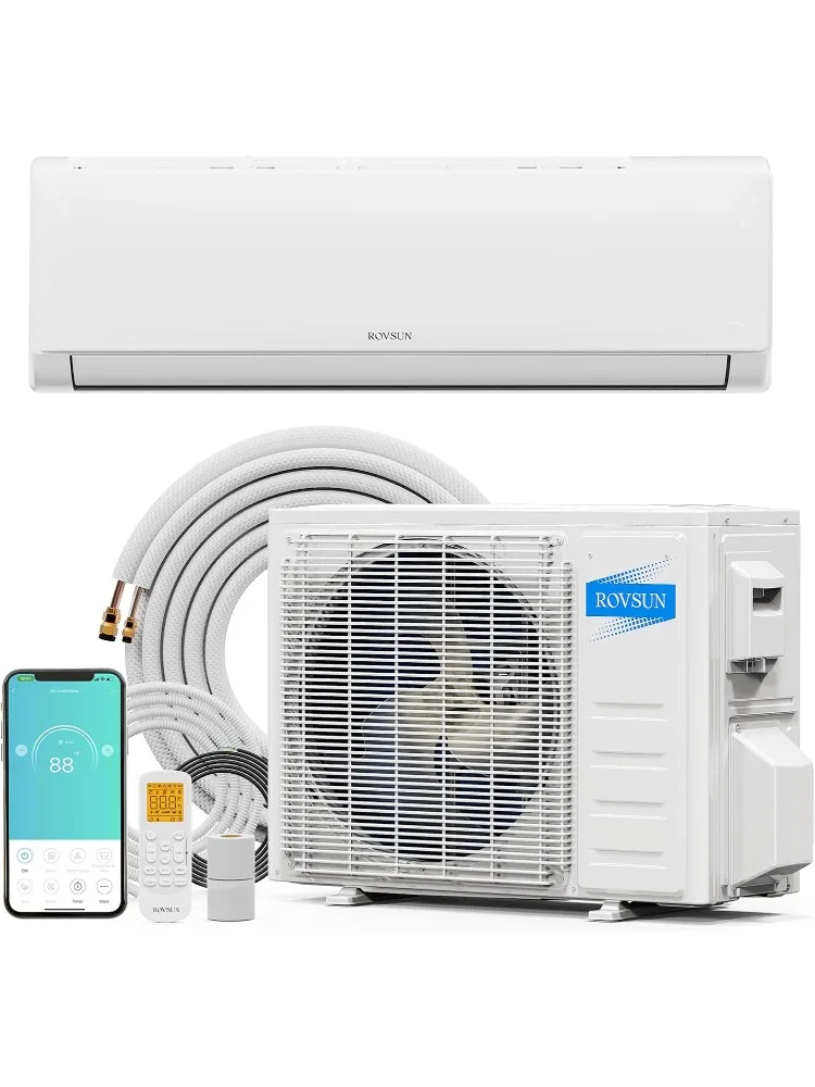 12000 BTU Wifi Enabled Mini Split Air Conditioner & Heater with Inverter, 21 SEER2 Energy Saving 115V Ductless Split AC U