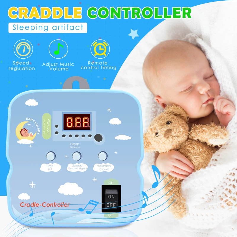 Babyschaukel-Controller Electric Baby Swing Controller,2 Spring,Remote Control, Motor Spring Bracket, Adjustable Timer, No Noise - Image 2