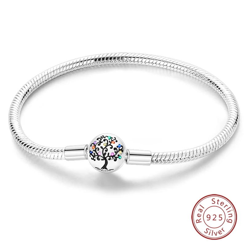 Bracelet Silver 925 Original 17-20CM Star Moon Sun Four Leaf Clover Green Zircon Bracelets Fit DIY Charms Birthday Jewelry Gifts - Image 19