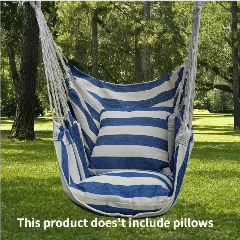 Portable Outdoor Camping Hammock Chair , Sturdy Cotton Fabric Swing Chair for Home, Bedroom,Durable Hanging Swing Seat - Image 7