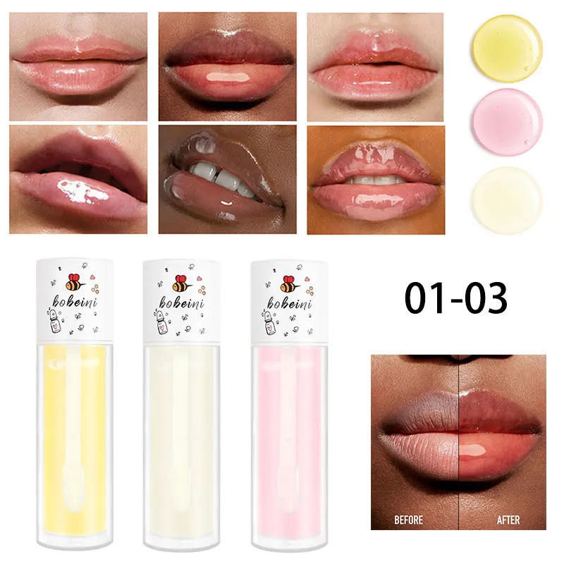 Water-gloss lip oil, honey-colored lip oil, moisturizing and hydrating lip gloss, reducing lip lines, water-gloss lip makeup - Image 8