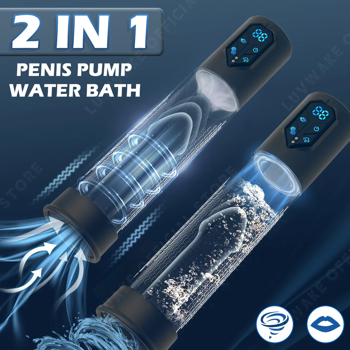 IPX7 Waterproof Electric Penis Pump for Enlargement Man Vacuum Pump Enlargement Extend Pump 4 Suction Levels 2 Silicone Sleeves - Image 5