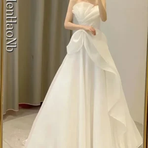 Robe De Mariee New Wedding Dresses Strapless Fashion Cheap Bride Dress Vestidos De Novia