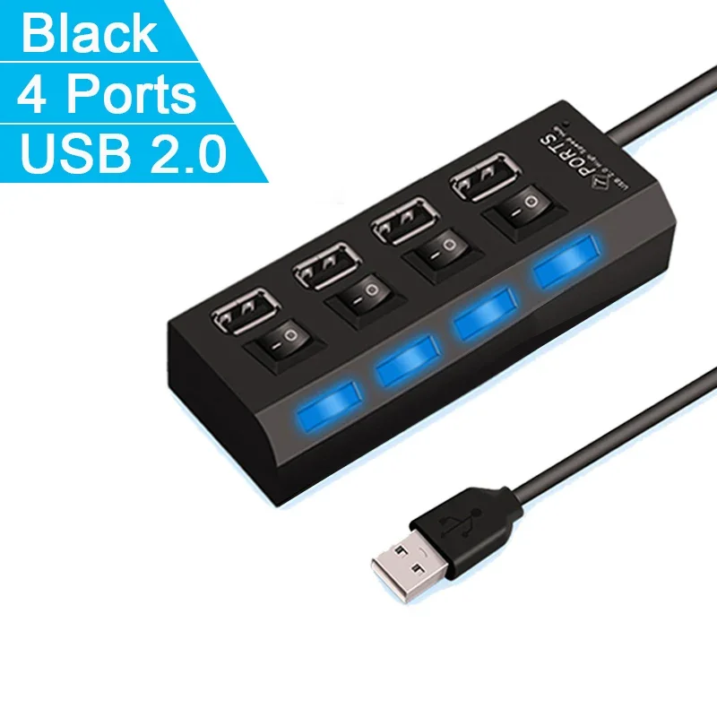 Expander Multi USB Splitter Multiple Extender with LED Lamp Switch for PC Laptop High Speed 4/7 Ports USB HUB 2.0 Adapter - Image 8
