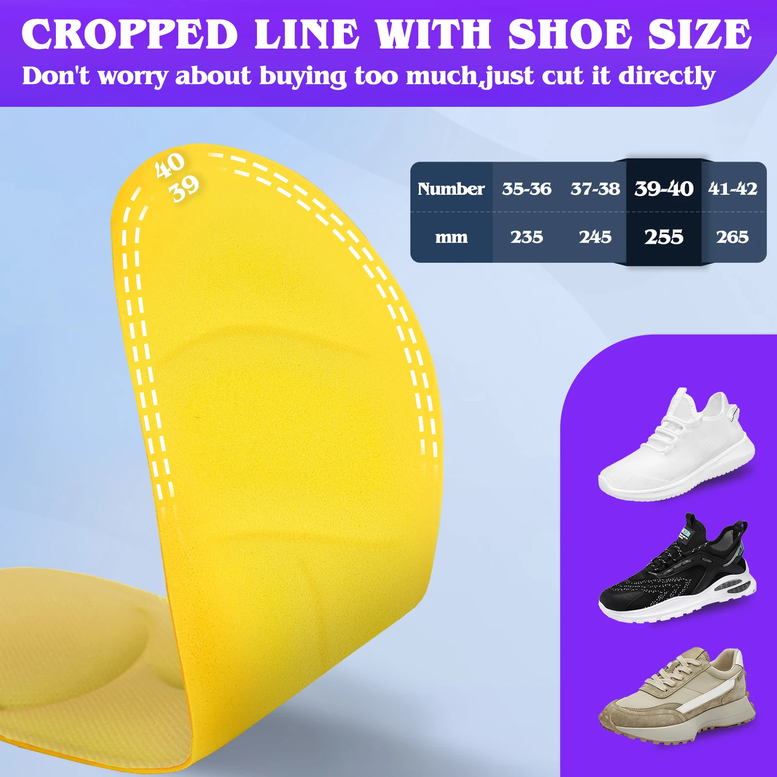 5D Shoe Insoles Adjustable Wear-Resistant Insoles Women Men Breathable Running Sports Insoles Memory Foam Soft Insoles - Image 4