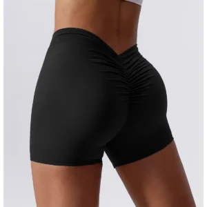 Women's Sexy Stretch Yoga Shorts With Hip Lifting And Abdominal Tightening Tight Fitness Wearing Running Pants Externally
