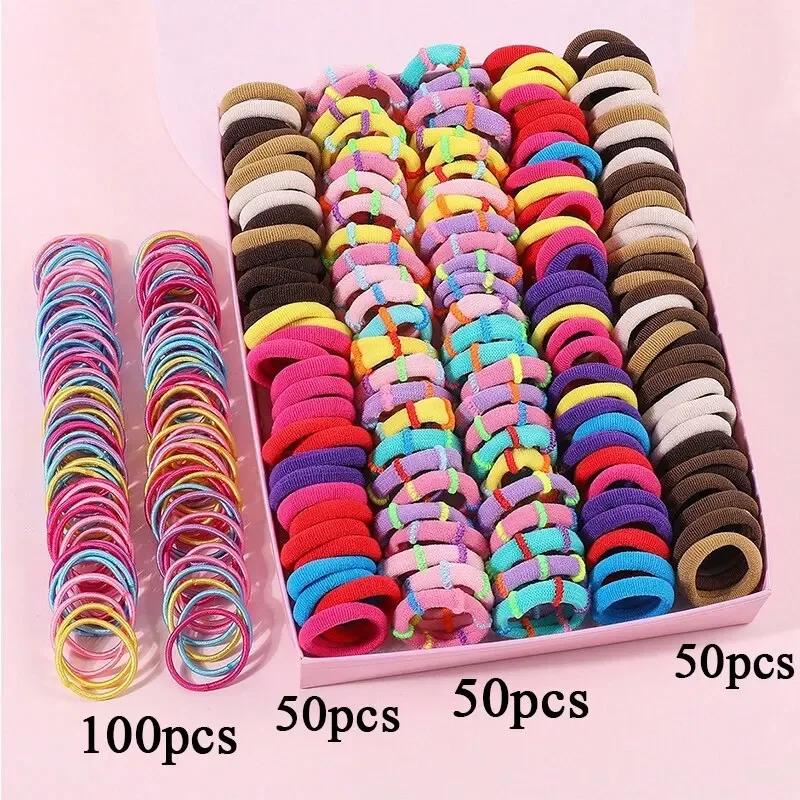 250/300Pcs Girls Colorful Hair Bands Set Nylon Elastic Rubber Band Children Ponytail Holder Scrunchies Kids Hair Accessories - Image 7