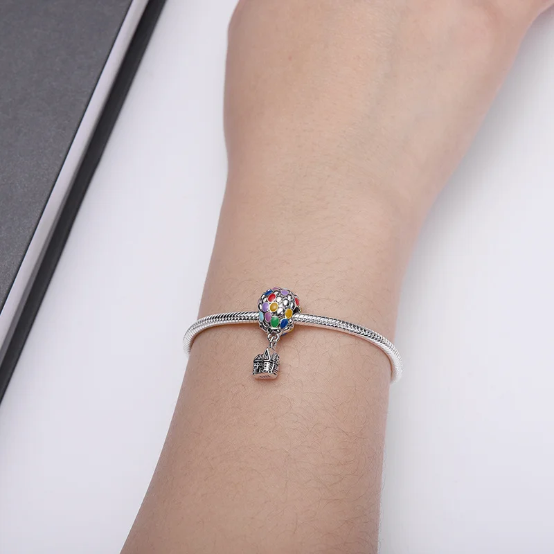 Hot Sale Charms Bead 925 Sterling Silver Pixar Up House & Balloons Dangle Fit Bangle Bracelet Necklace DIY Jewelry - Image 5