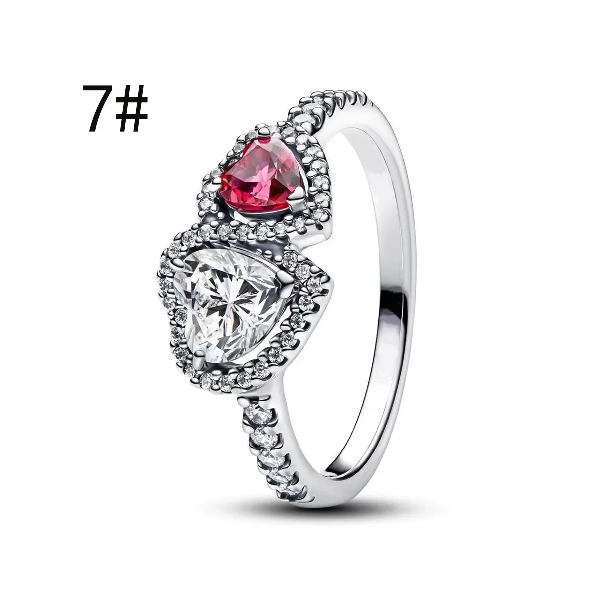 Pink Bow Set Original 925 Sterling Silver Colorful Zircon Ring Earrings Bracelet Necklace Original DIY Women's Jewelry Gift - Image 17