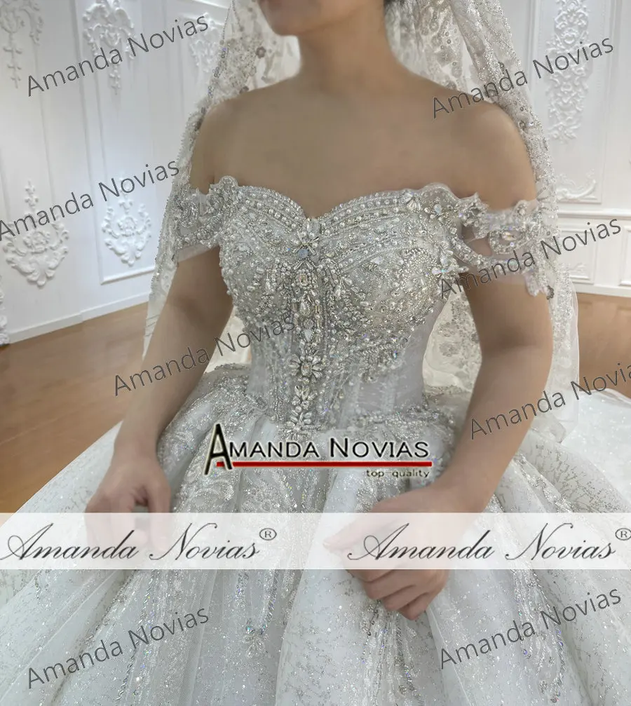Customized NS4923 Off The Shoulder Straps Beading Wedding Dress Real Photos 2025 - Image 6