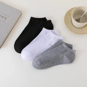 8 Pairs Men Solid Color Minimalist Ankle Socks Fashionable Versatile Trend Socks Lightweight Breathable Comfortable Casual Socks