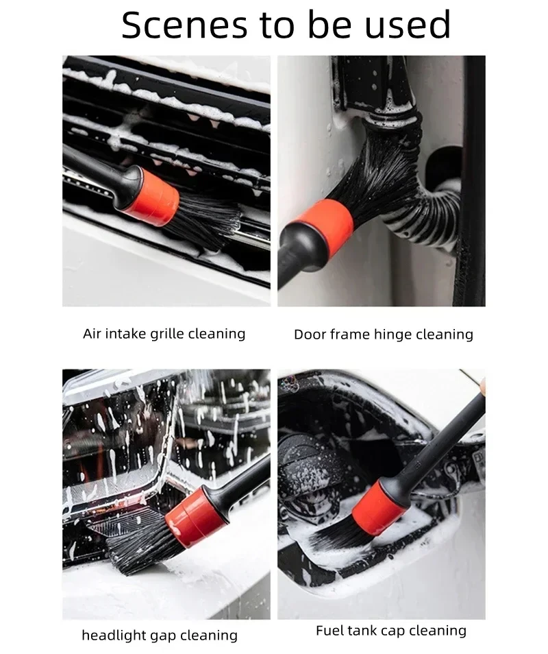 5pcs Car Wash Brush Soft Brush Detail Brush Small Automotive Interior Cleaning Tools For Air Conditioner Air Outlet - Image 4