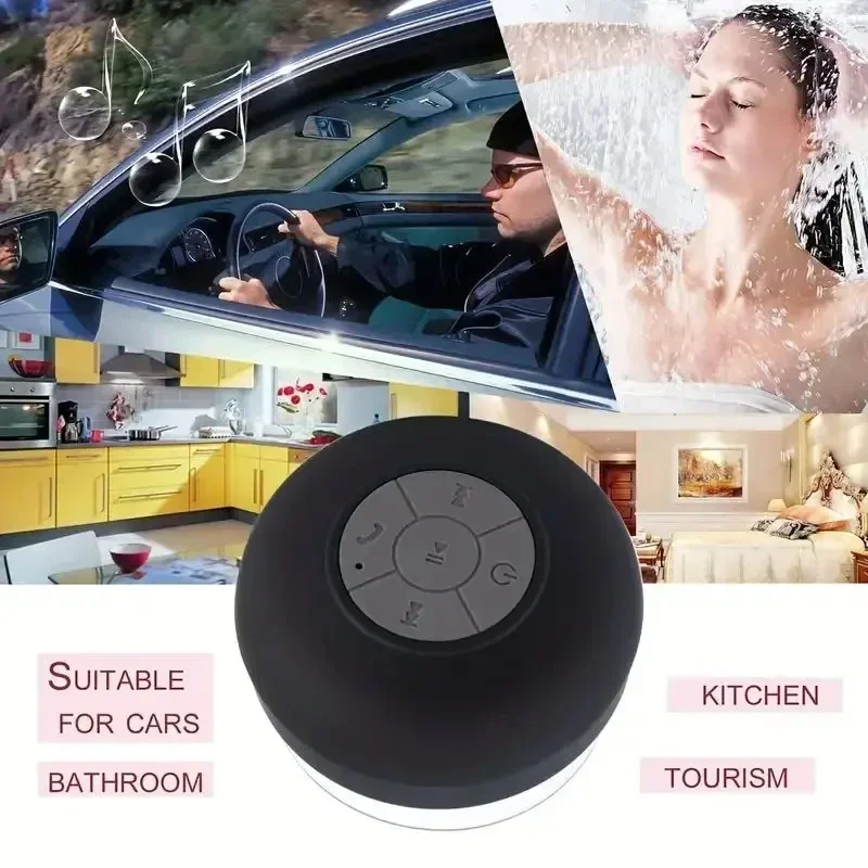 Portable Bluetooth Wireless Waterproof Speaker With Suction Cup Small Stereo For Car Bathroom Mobile Music Listening Device - Image 6