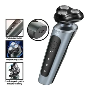 Men's Intelligent Rechargeable Shaver Wet/Dry Beard Razor ABS Tondeuse Dissolving Beard Rechargeable Razor for Smooth Skin