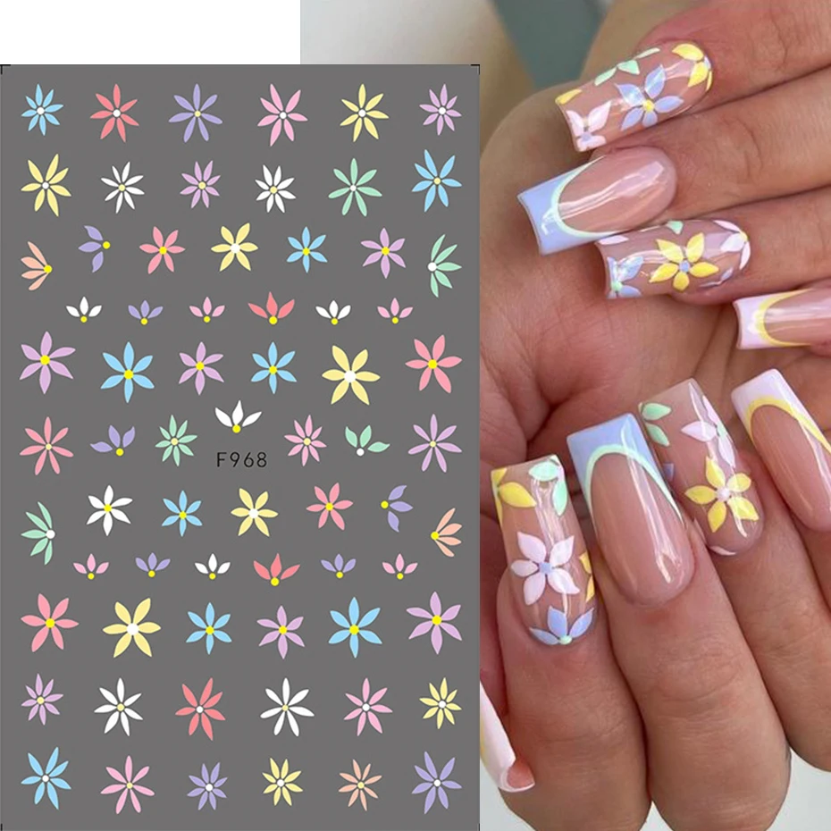 Spring Flowers 3D Nail Stickers Simple Summer Blossom Floral Tulip Fruit Nail Art Decals Adhesive Sliders Manicure Decorations - Image 3
