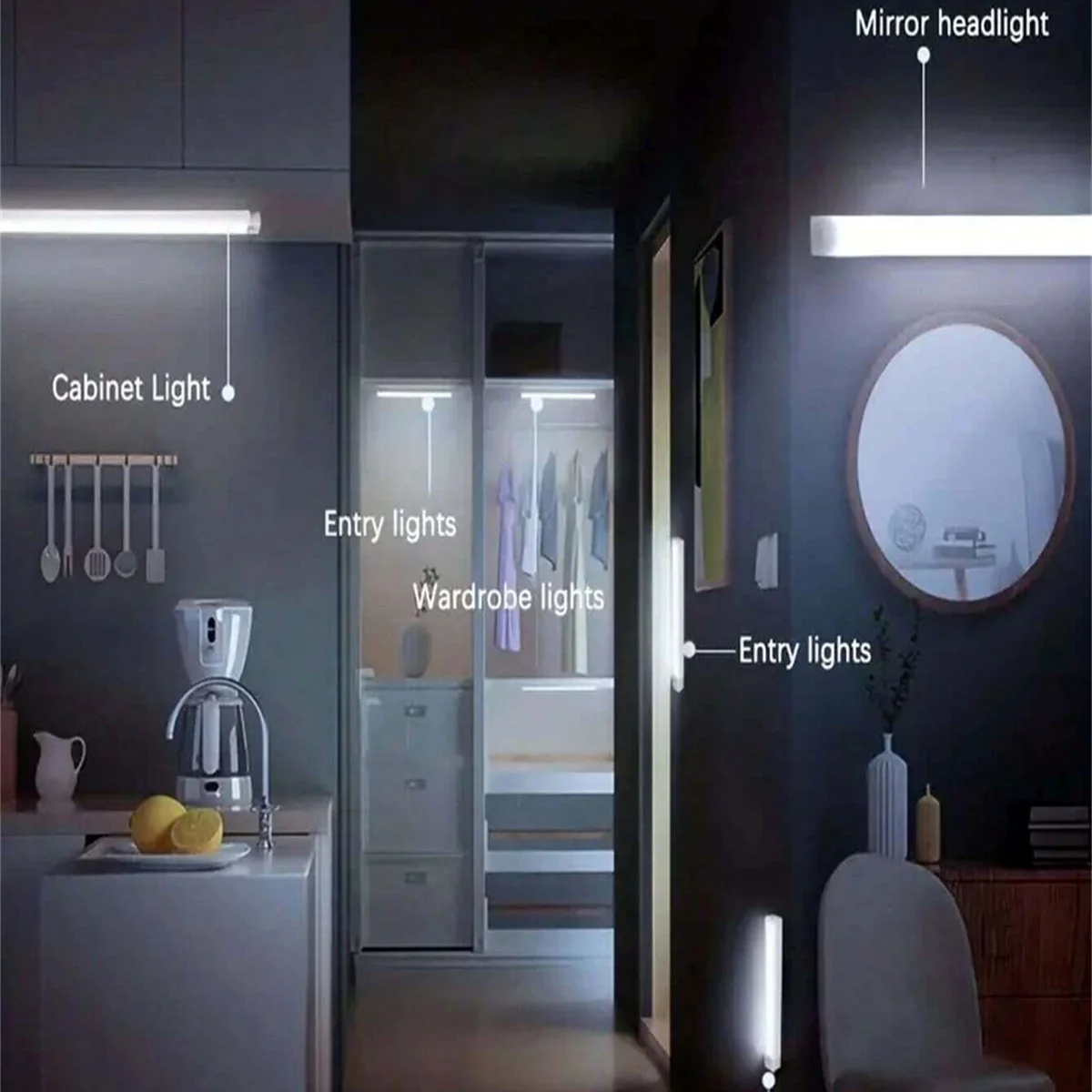 Wireless LED Night Light Motion Sensor Light Closet Night Lamp For Kitchen Bedroom Detector Light Cabinet Staircase Backlight - Image 3