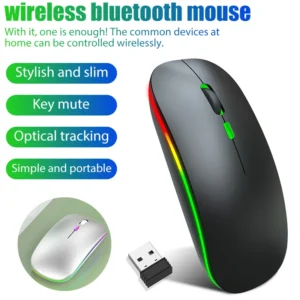 Tablet Phone Computer Bluetooth Wireless Mouse Charging Luminous 2.4G USB Wireless Mouse Portable Mouse