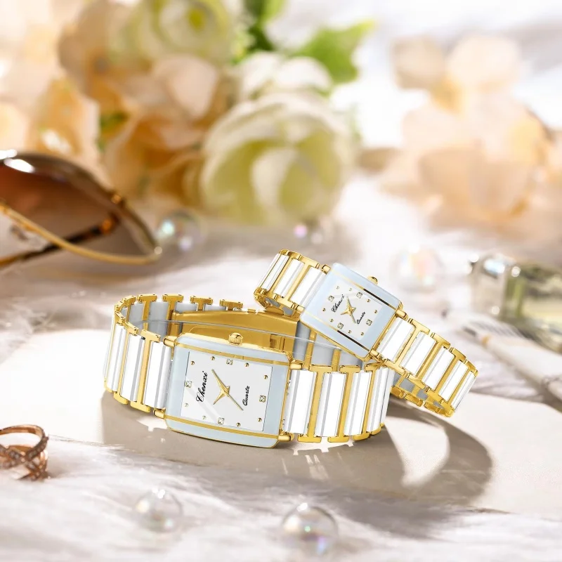 CHENXI 104A Brand Men Quartz Watch Elegant Square Dial reloj Ceramic Strap Waterproof Simple montre Lady Fashion Couple Watches - Image 2