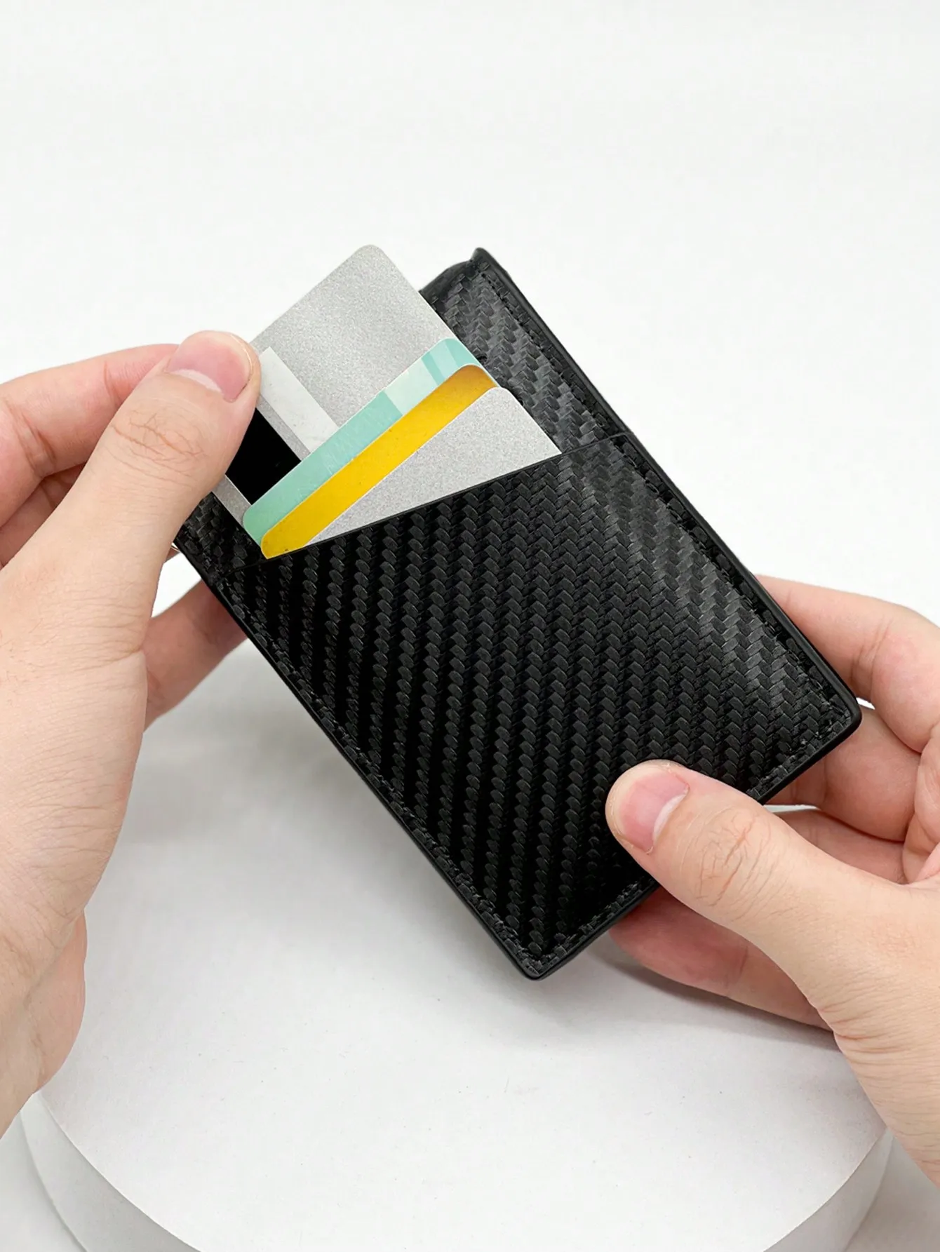 Rfid Carbon Fiber Men Wallets Man Card Holder Money Bag Slim Thin Mini Wallet Male Small Short Purse Black Walet Billfold Vallet - Image 3