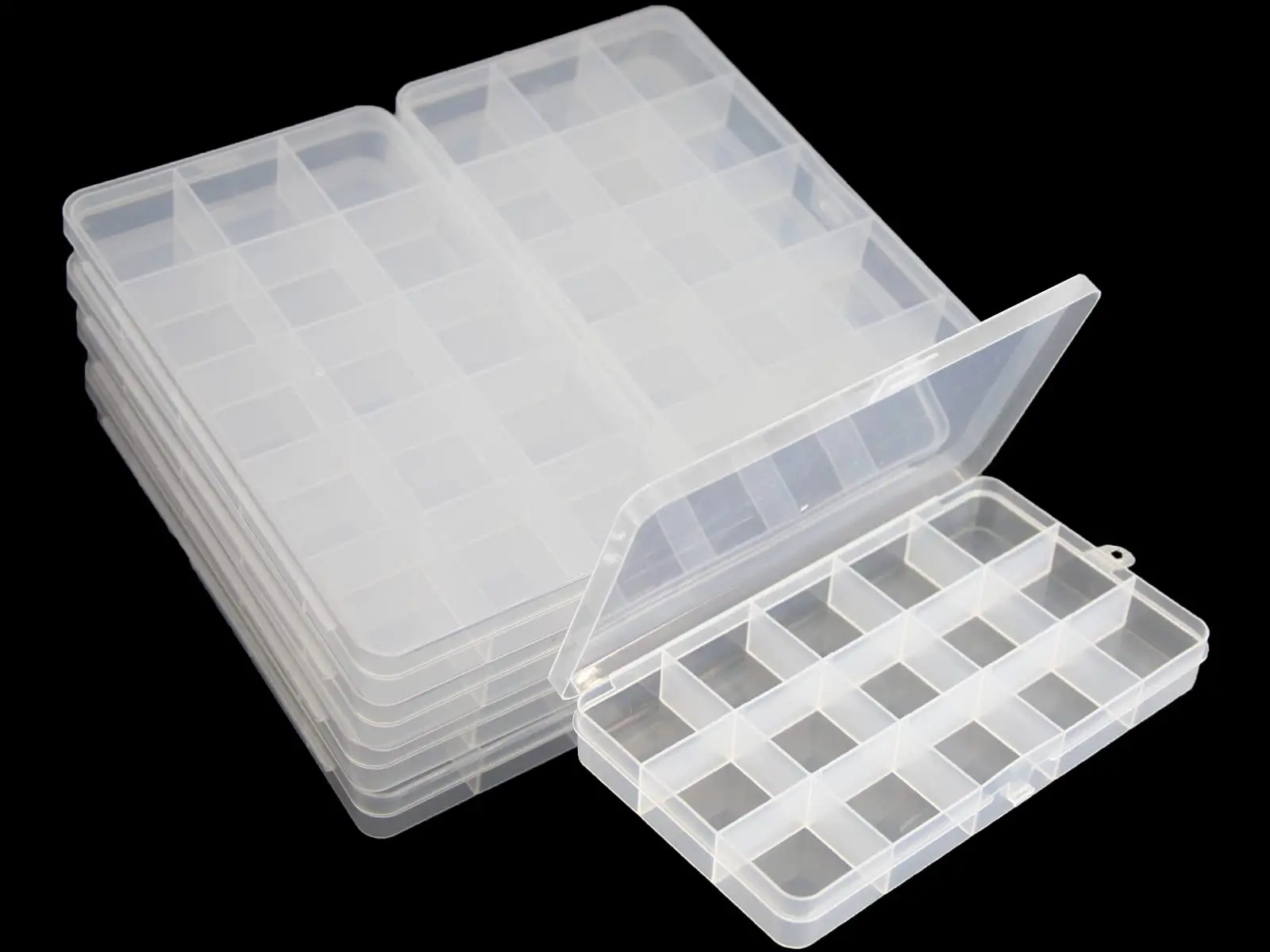 Clear Plastic Storage Box with Flap Lid, Multipurpose Craft Organizers Art Supply Sewing Box for Pencils Markers Notebooks A4